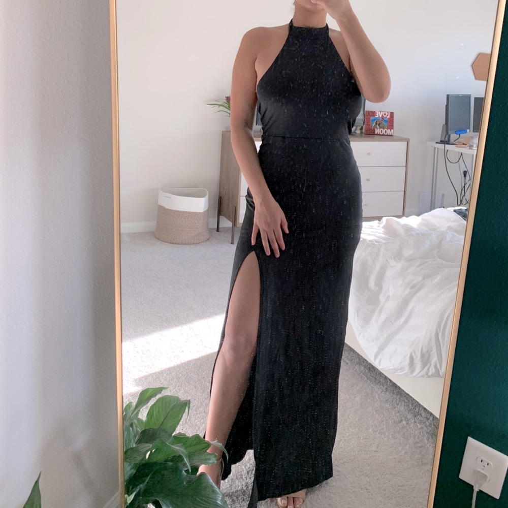 Tobi backless long black dress